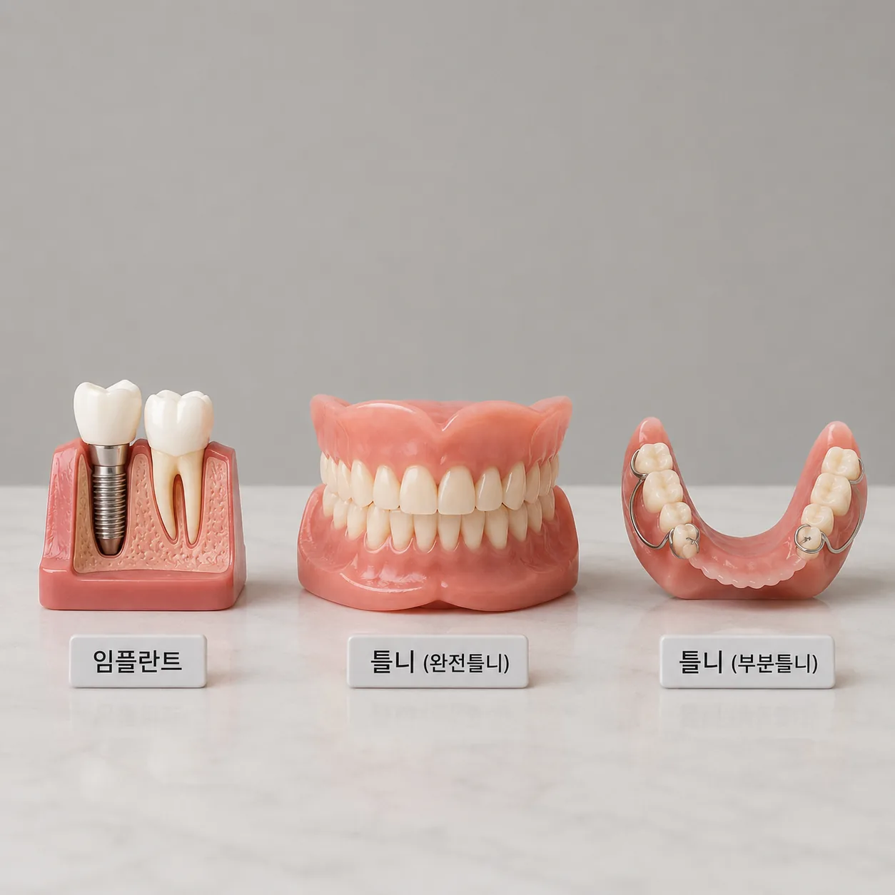 임플란트와 틀니 비교 - 울산 중구 비타민치과